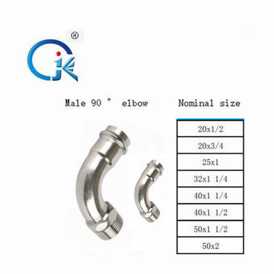 Tipo de acero inoxidable que un OEM masculino de la instalación de tuberías de la curva de las colocaciones acepta